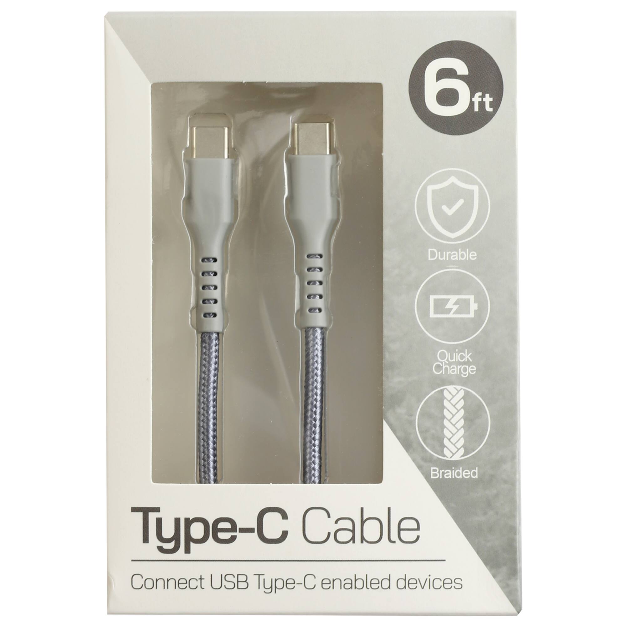 Orbit 6ft. Gray Lightning USB-C Charging Cable
